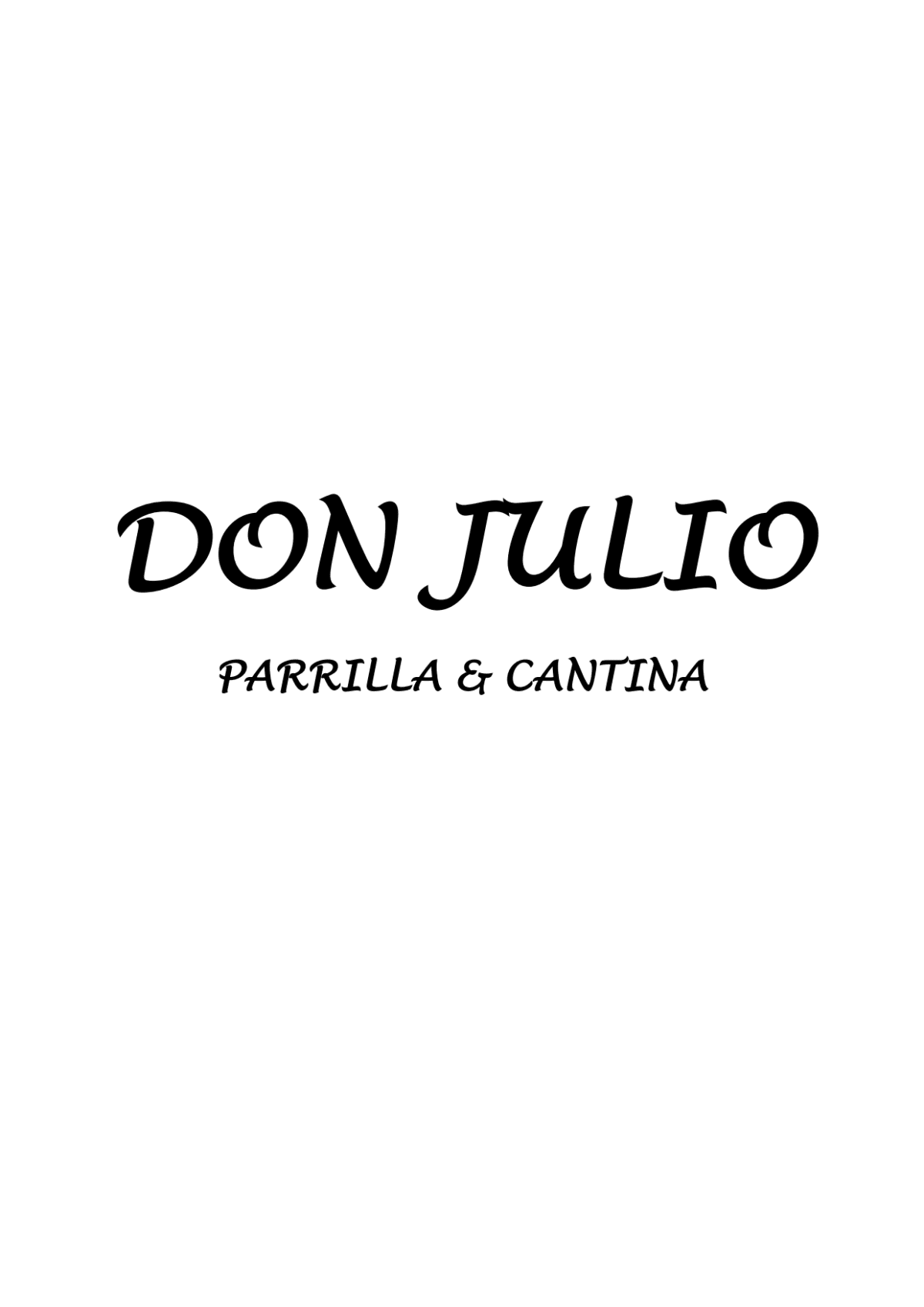 Don Julio menu