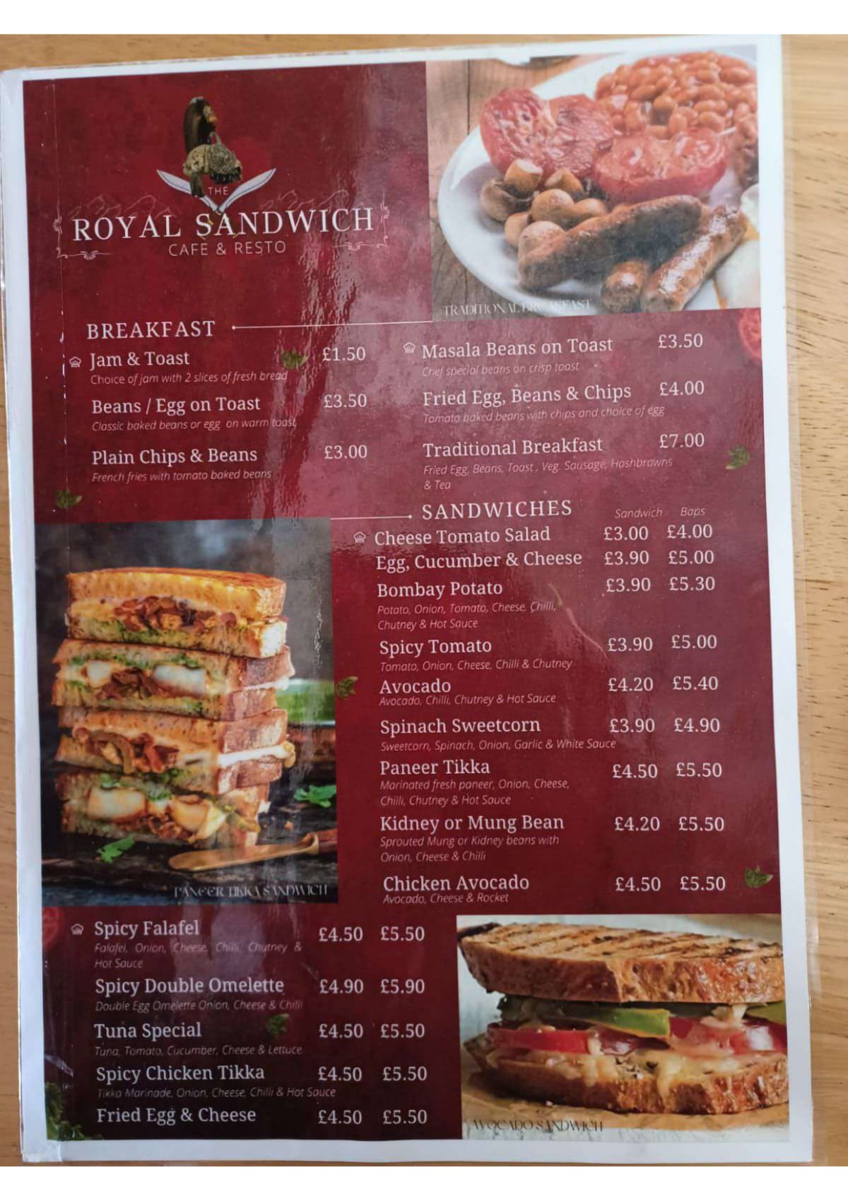 Menu 2024 Royal Sandwich Bar in Edgware TheFork