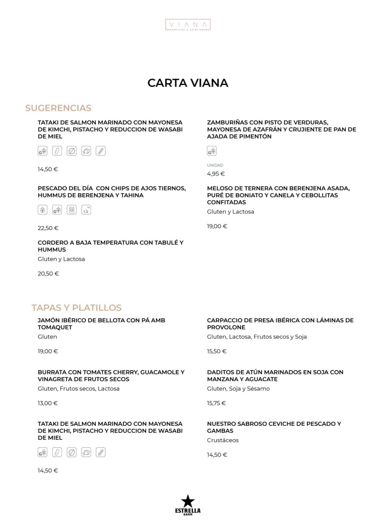 Viana menu