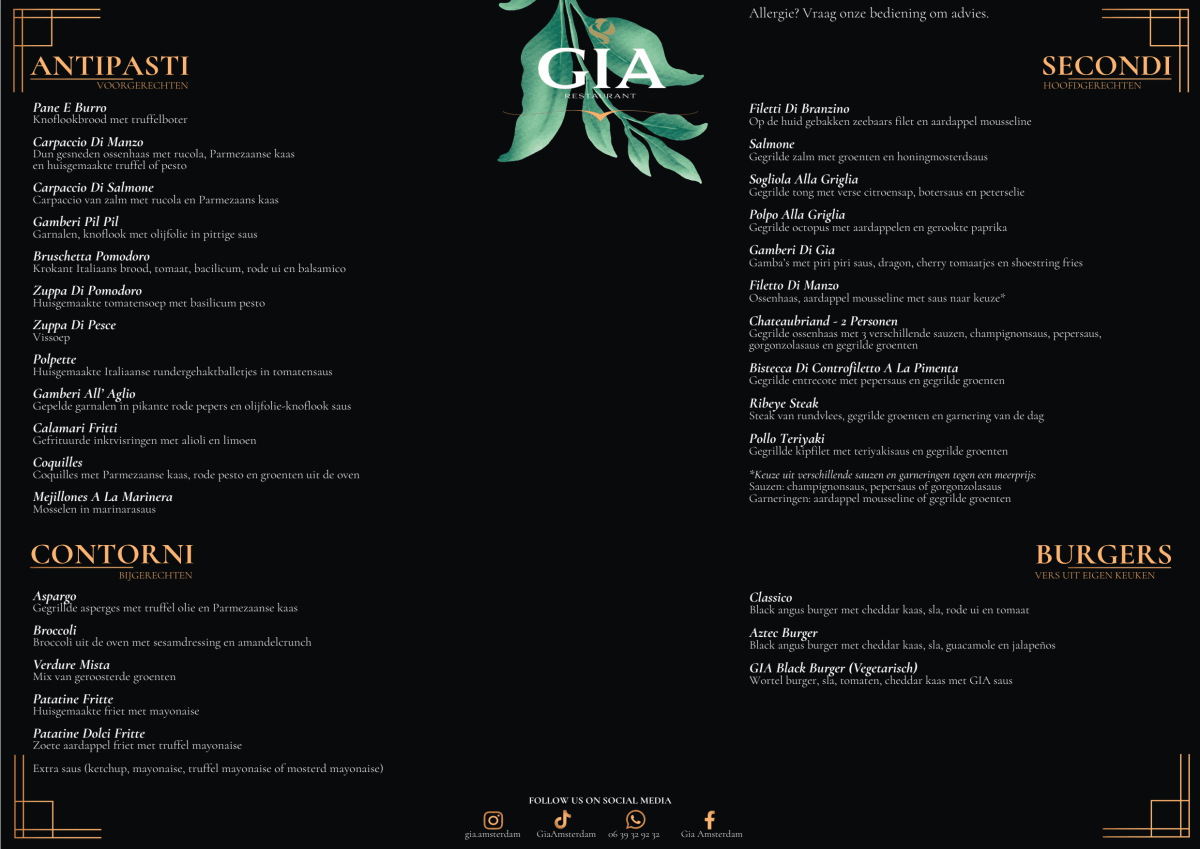 GIA menu