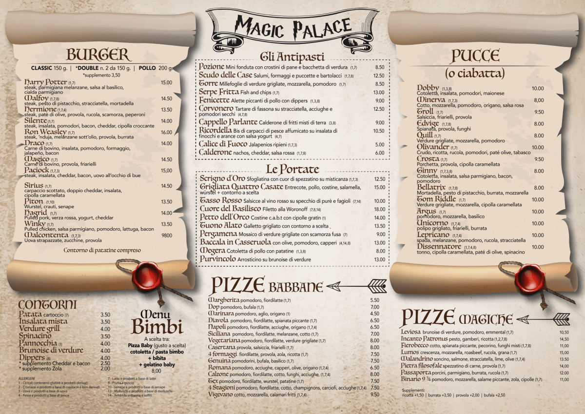 Menù completo e carta 2023 Magic Palace a Vigevano TheFork