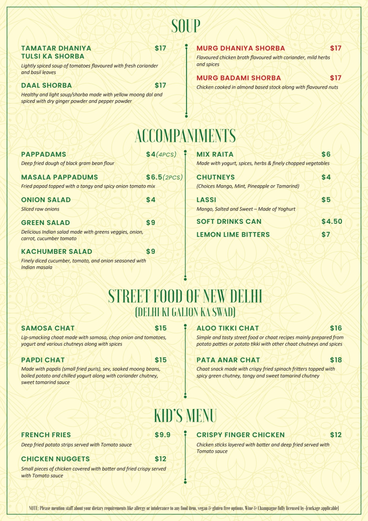 Spice Bazaar Modern Indian Dining Menu - 7buicst