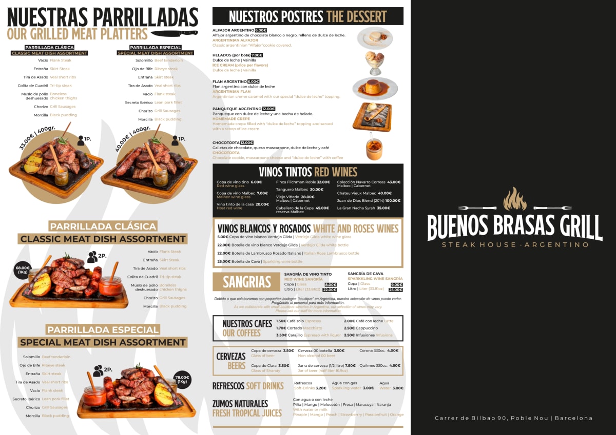 Buenos Brasas Grill menu