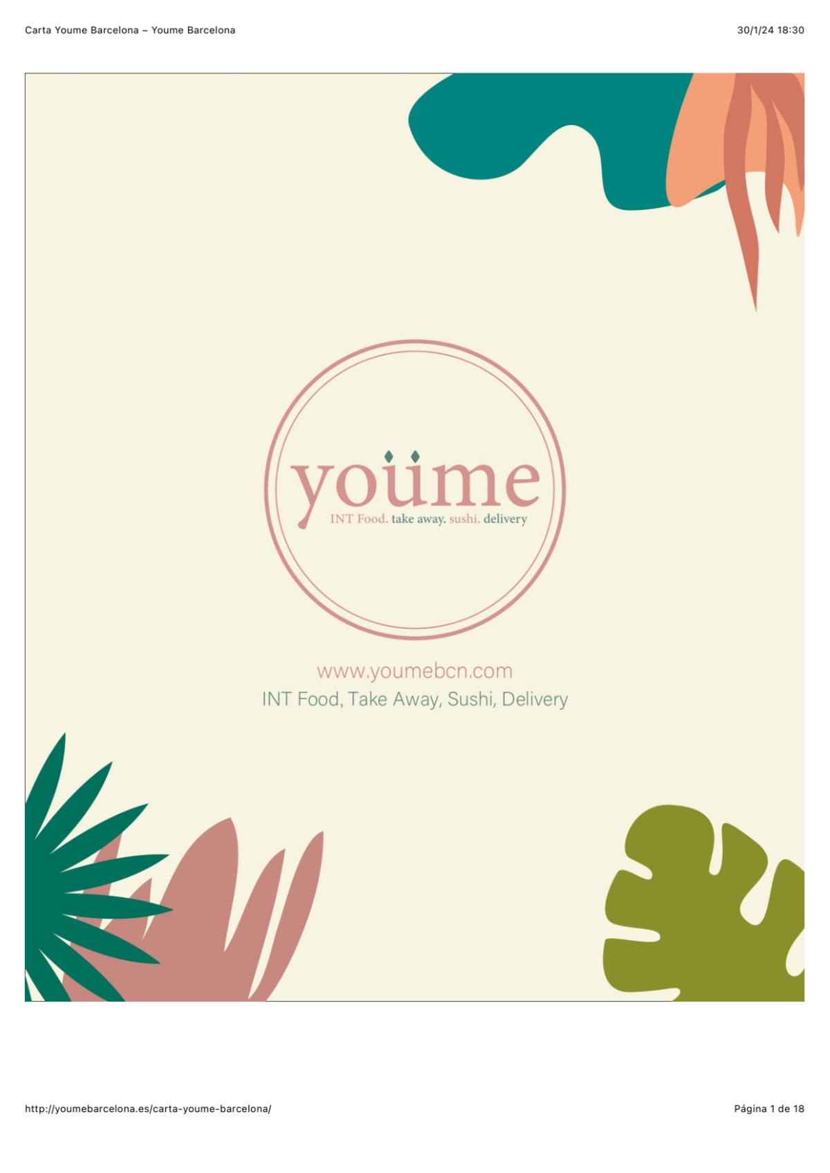 Yoüme Sushi Sants menu