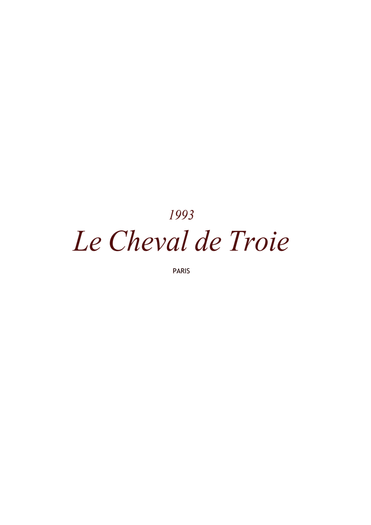 Le Cheval de Troie menu