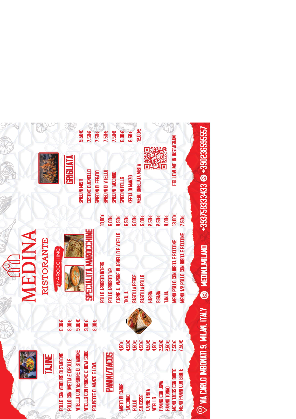 Menu 2024 Medina in Milaan TheFork