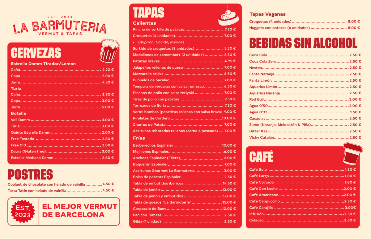 La Barmutería menu