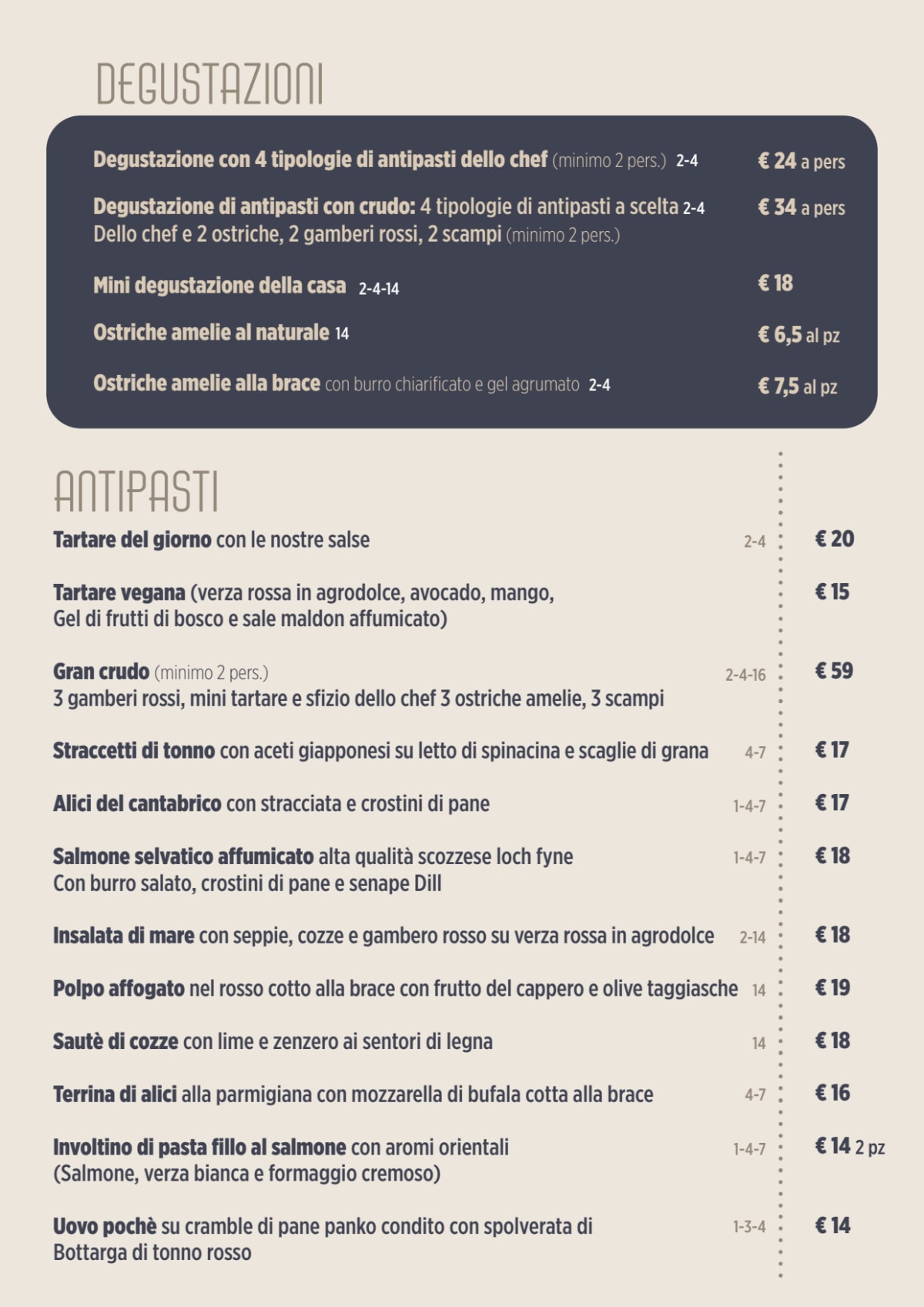 BISTROT GRANDE menu