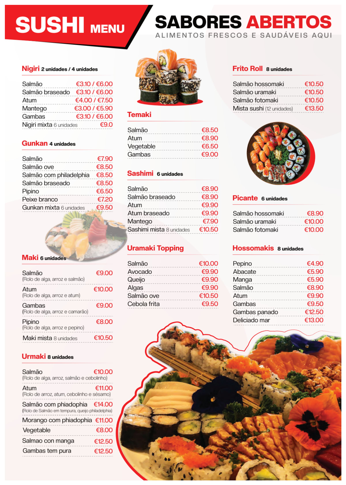 Sabores Abertos Sushi & Thai (Asian Cuisine) menu