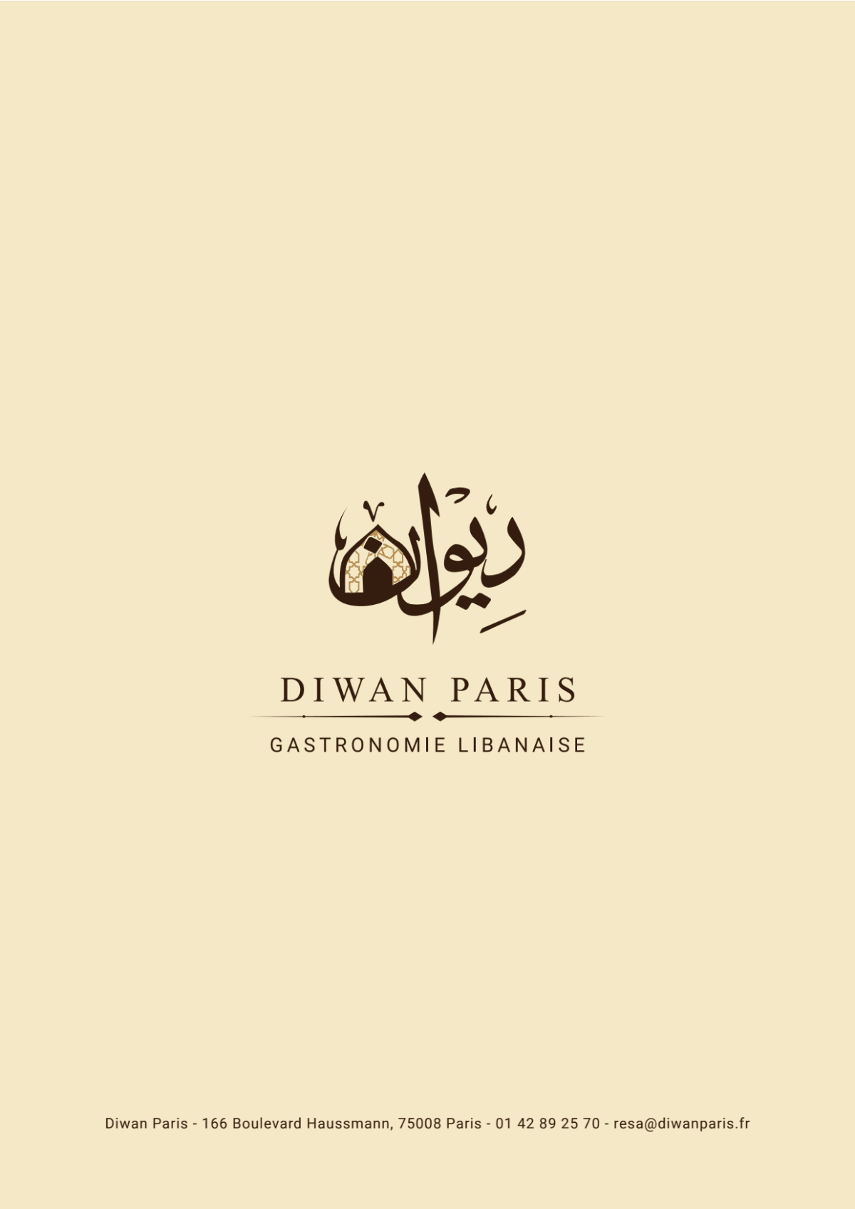 Diwan Paris menu