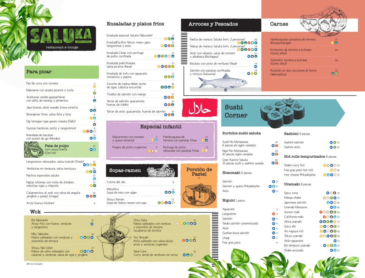 Saluka menu