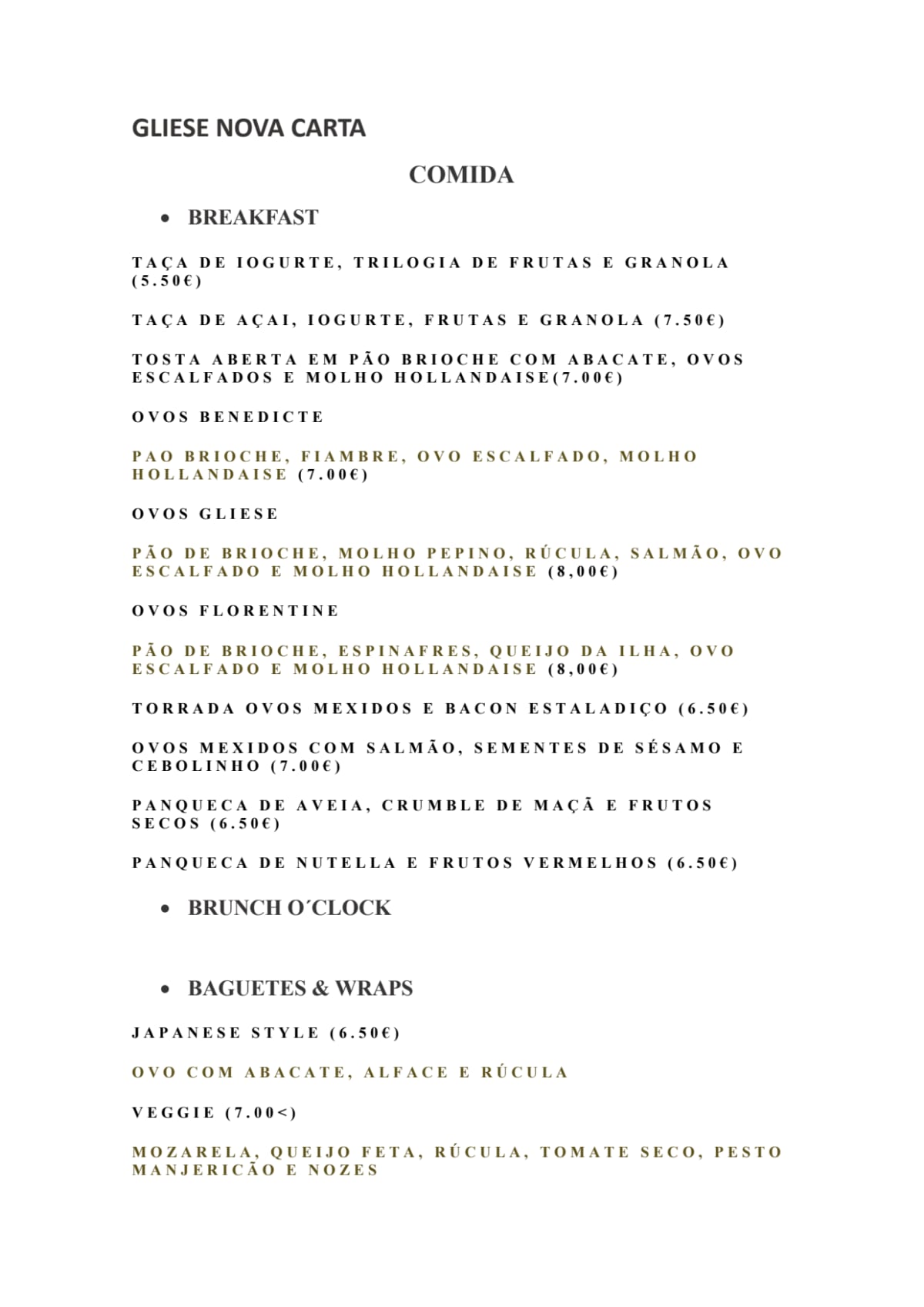 Menu 2024 Gliese Sesimbra in Sesimbra TheFork