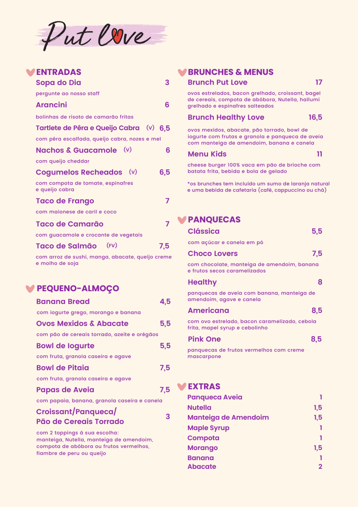 Put love  menu