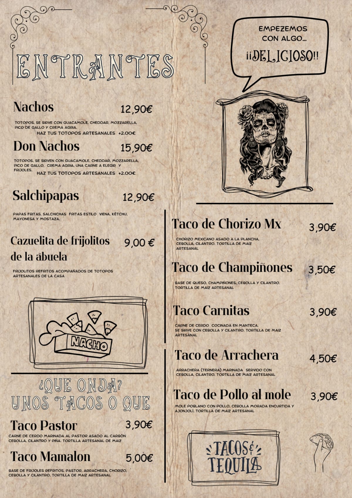 Don Tortilla Goya menu