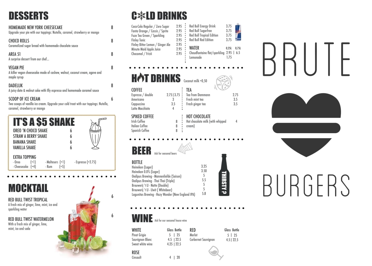 Menu 2024 Brute Burgers Hoofddorp in Hoofddorp TheFork