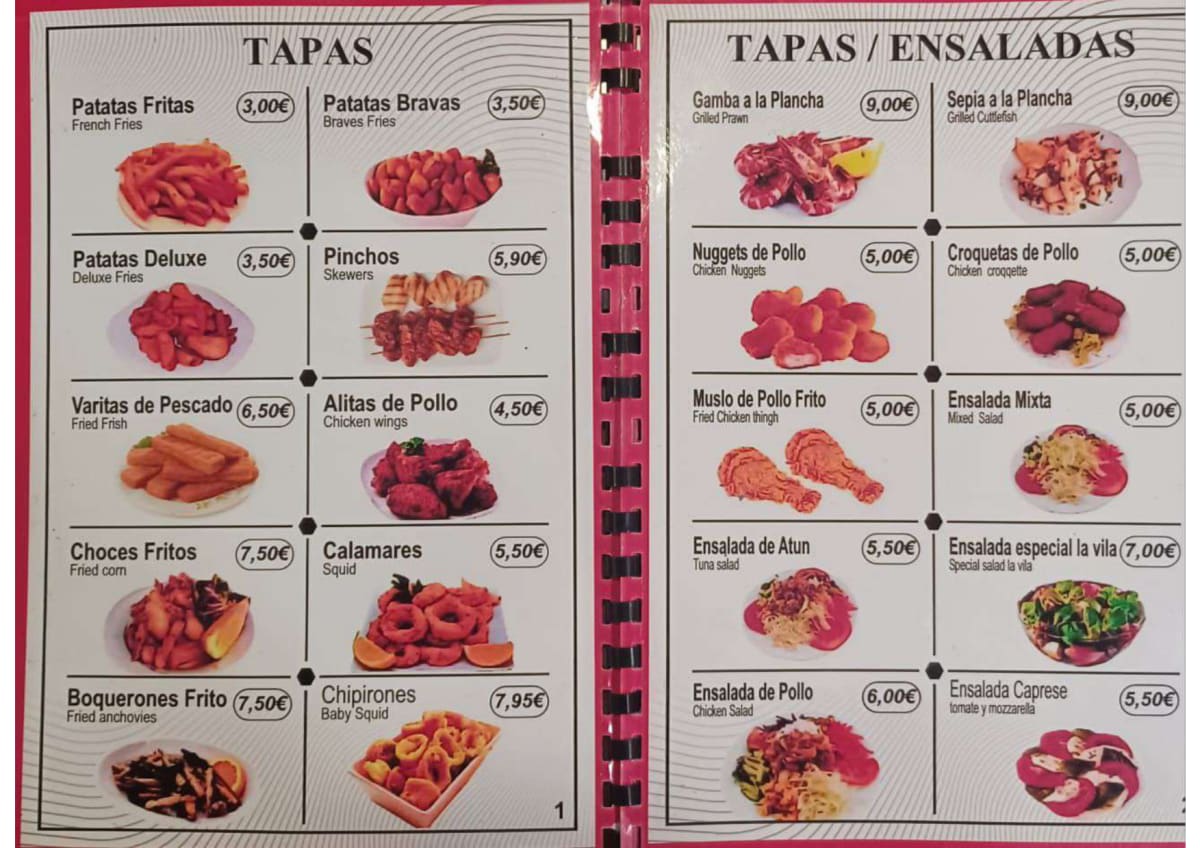 Pizzería  La Vila menu