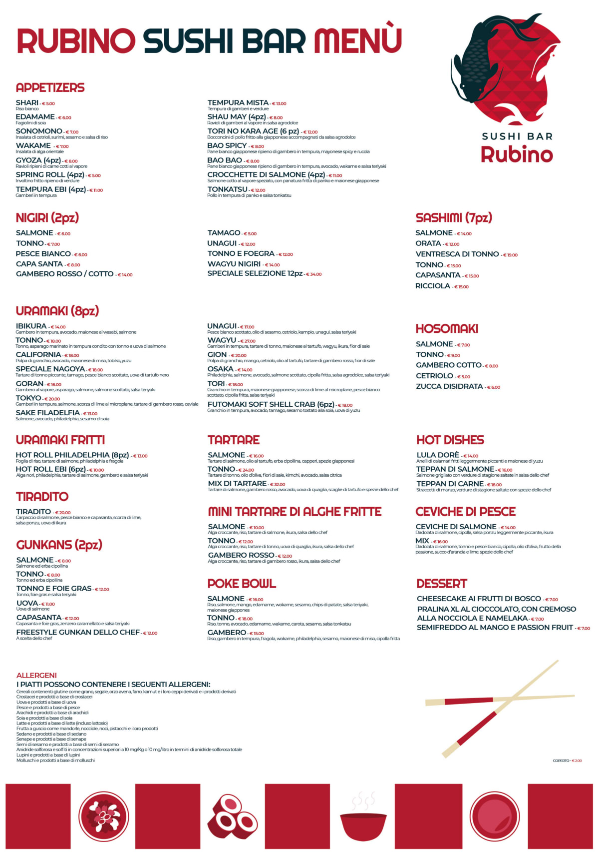 Rubinos menu outlet