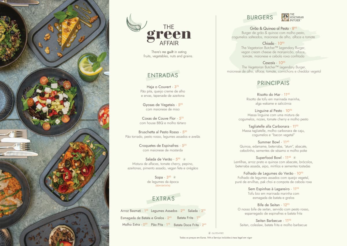 The Green Affair - Parque das Nações menu