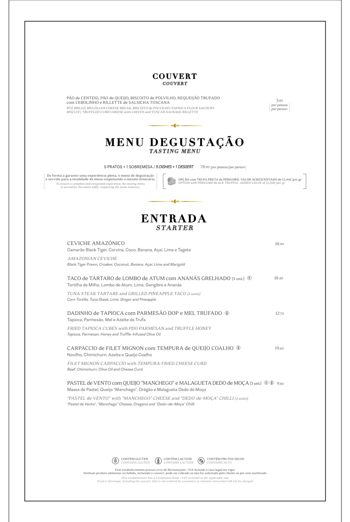 O Boteco by Chef Kiko menu