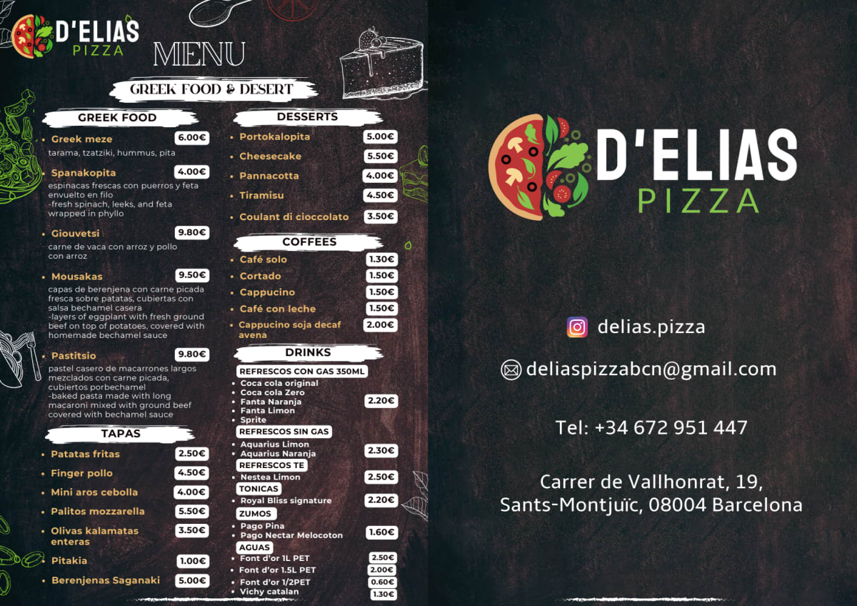 D’elias pizza menu