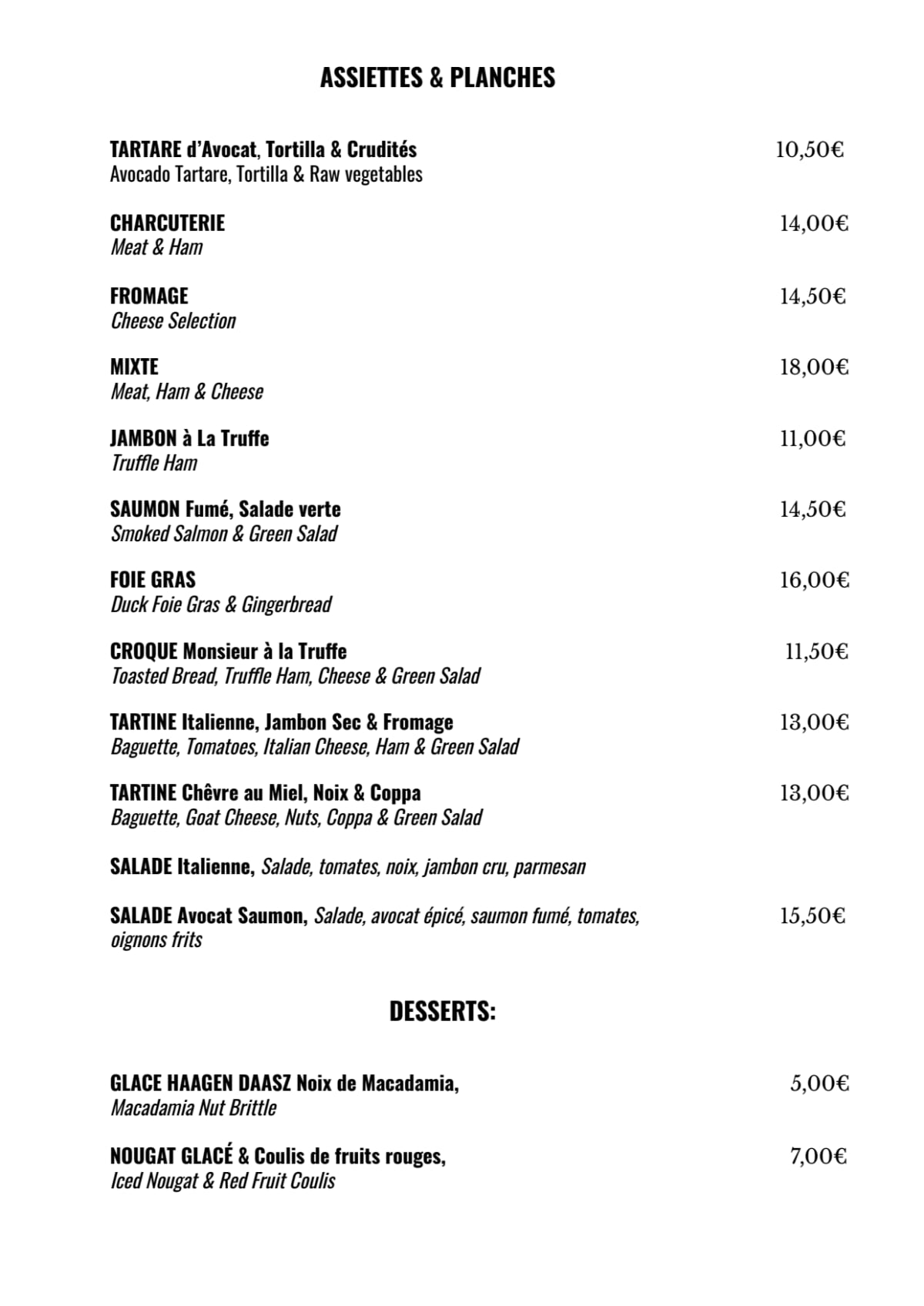 Carte et Menus 2024 La Suite Wine Bar à Antibes TheFork