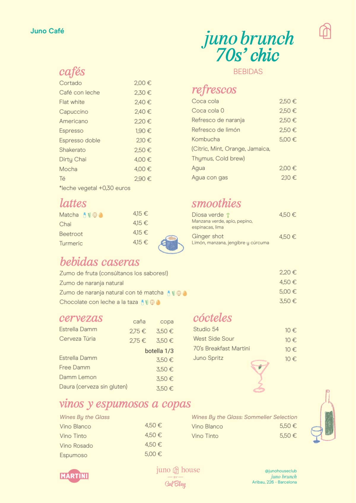 Juno Café By Cal Blay menu