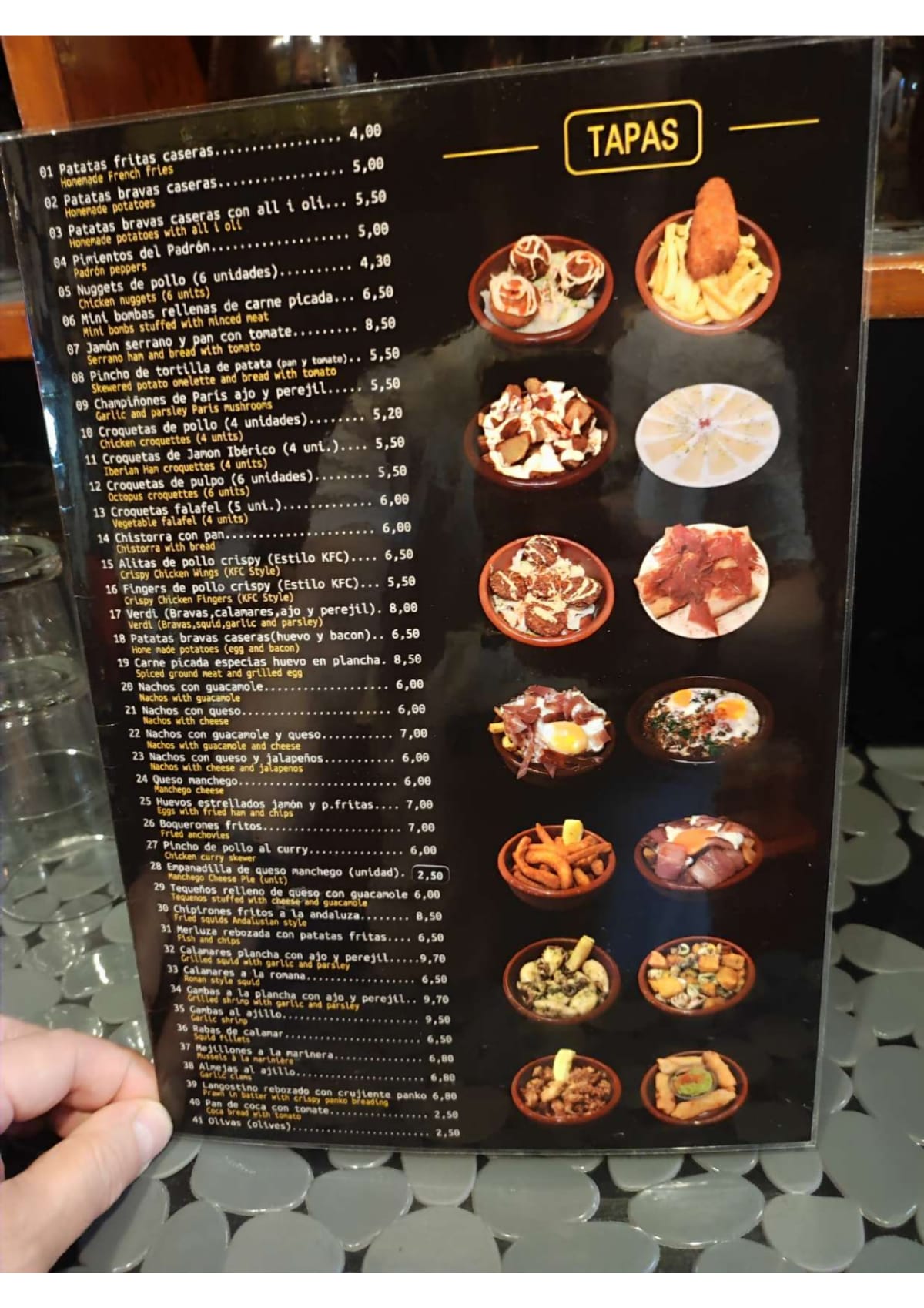 Tapas Verdi menu