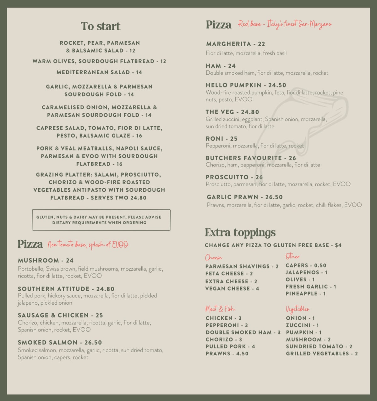 Carte et Menus 2024 The Sourdough Crust Co. à Ipswich (QLD) TheFork