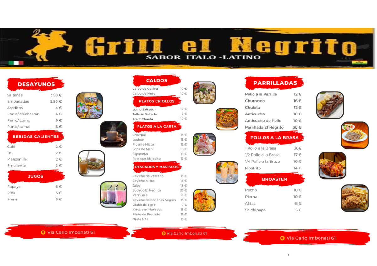 Grill El Negrito menu