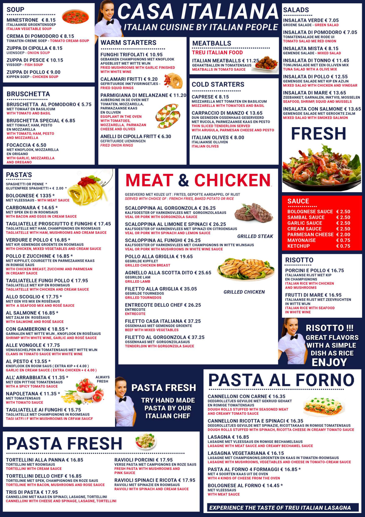 Casa Italiana menu