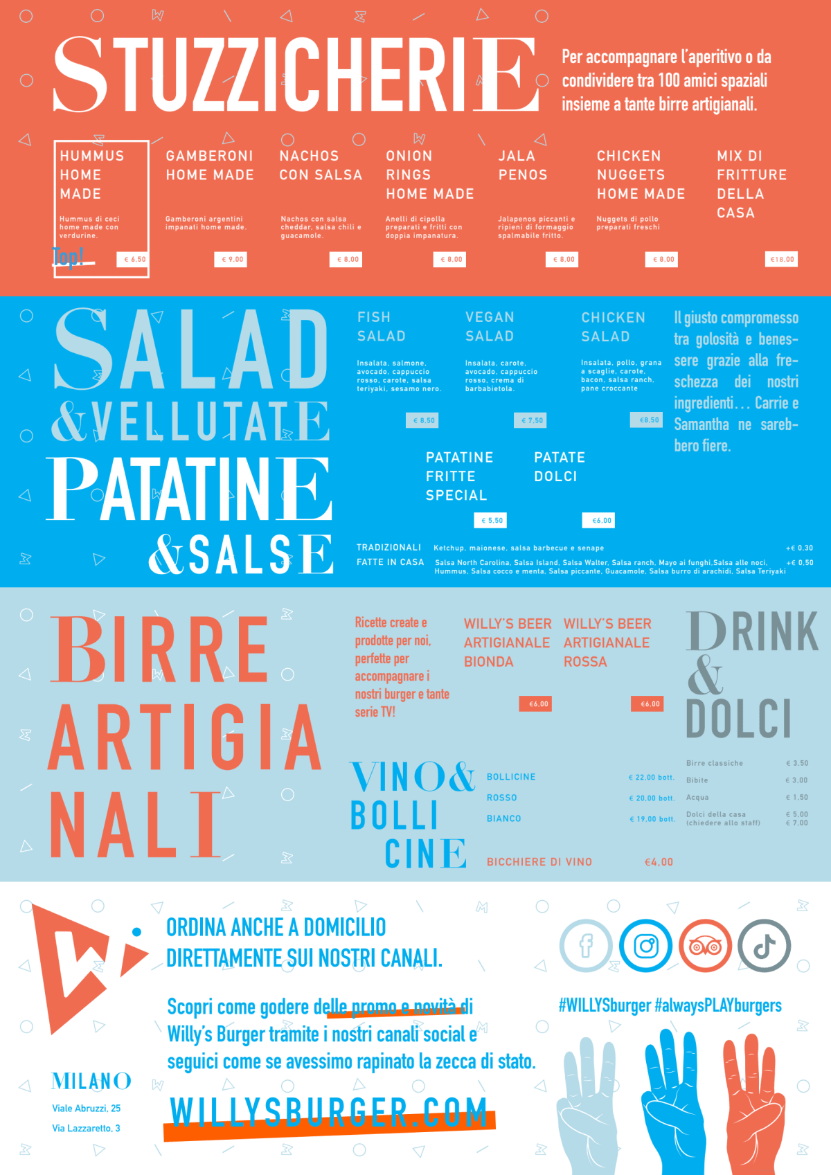 Willy's Burger - Lazzaretto menu