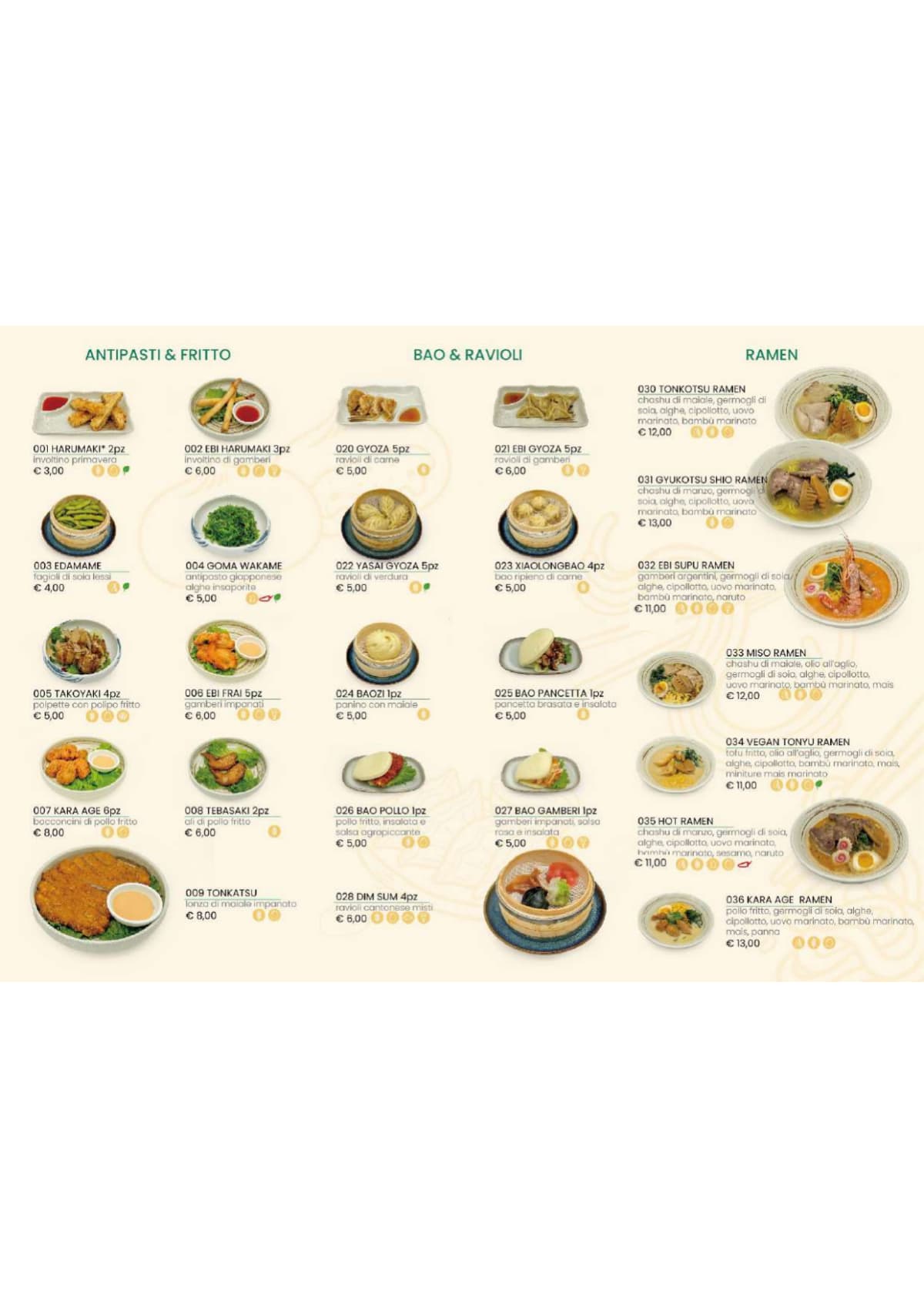 Soyko Ramen menu