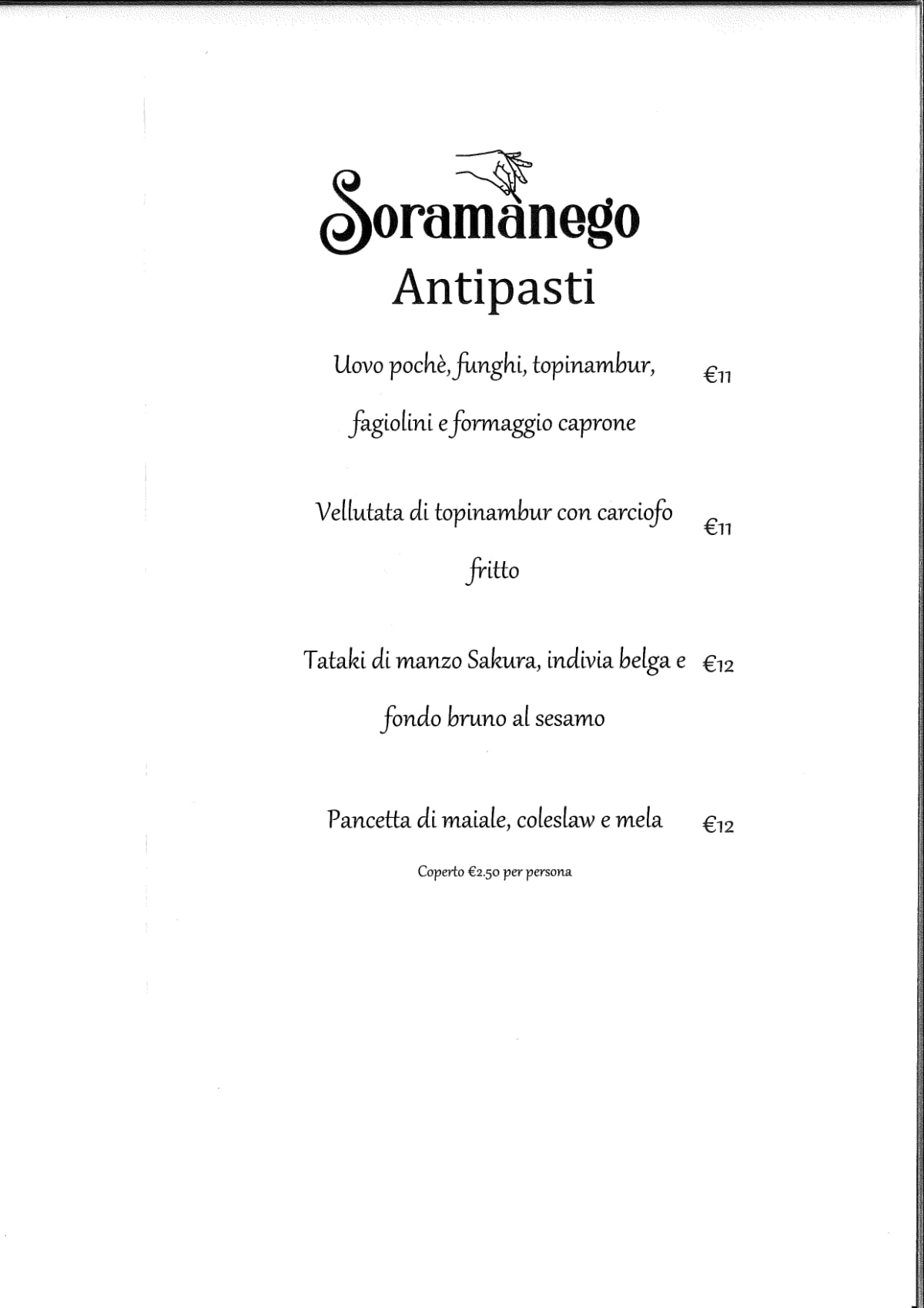 Soramànego  menu