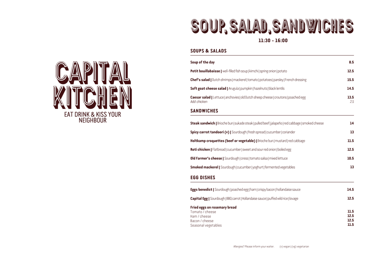 Capital Kitchen menu