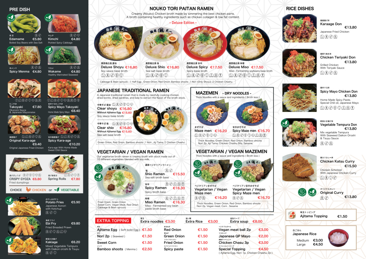 Tokyo Ramen Takeichi - Flower Market menu