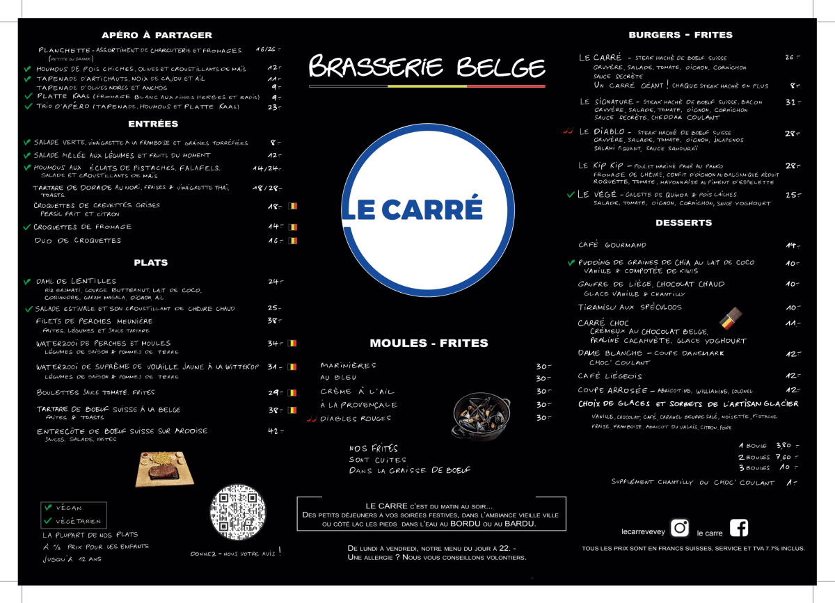 Menu 2024 - Le Carré in Vevey | TheFork