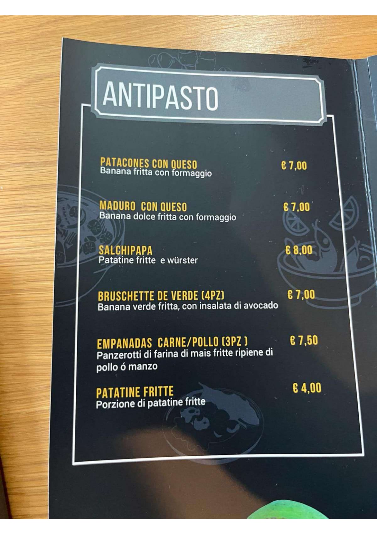 Las Delicias menu