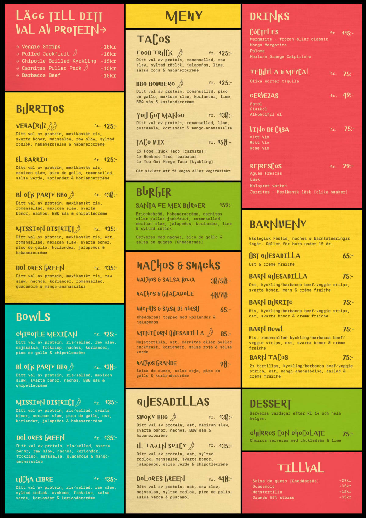Zocalo Kungsholmsgatan menu