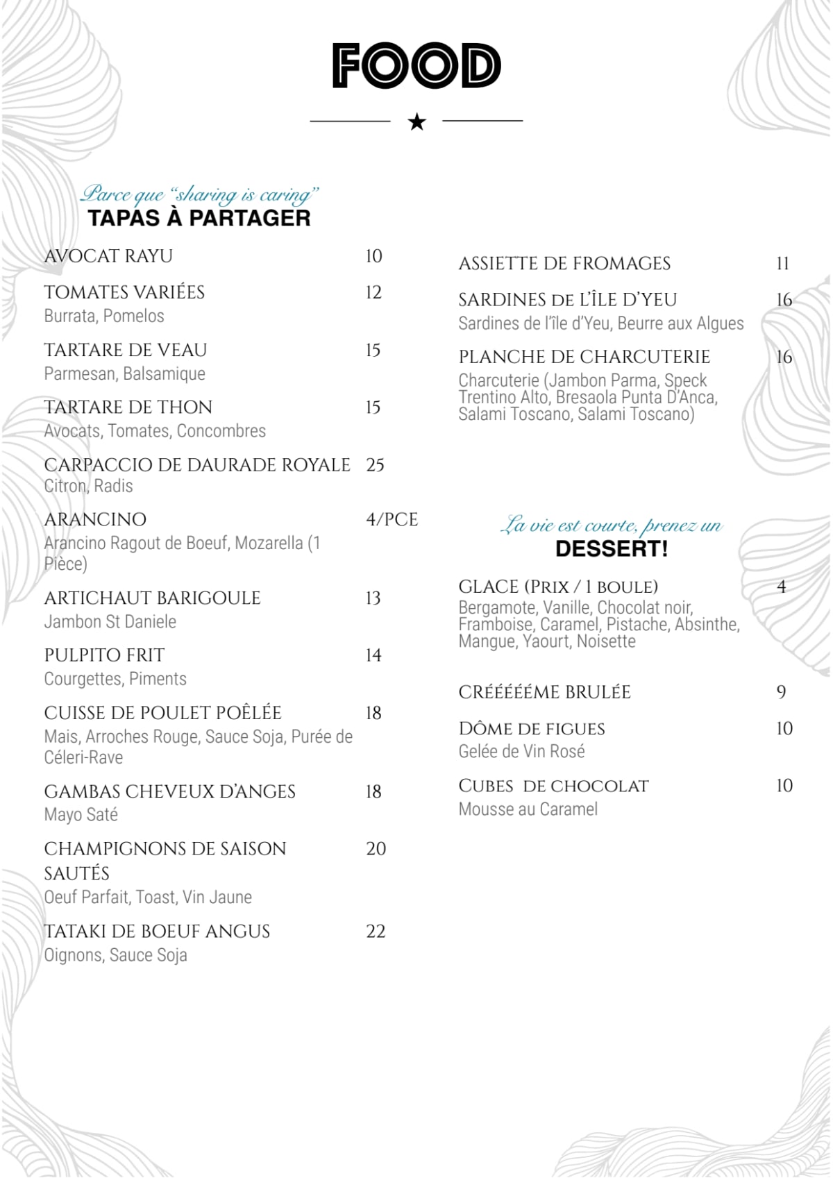 Carte et Menus 2024 Machja à Paris TheFork