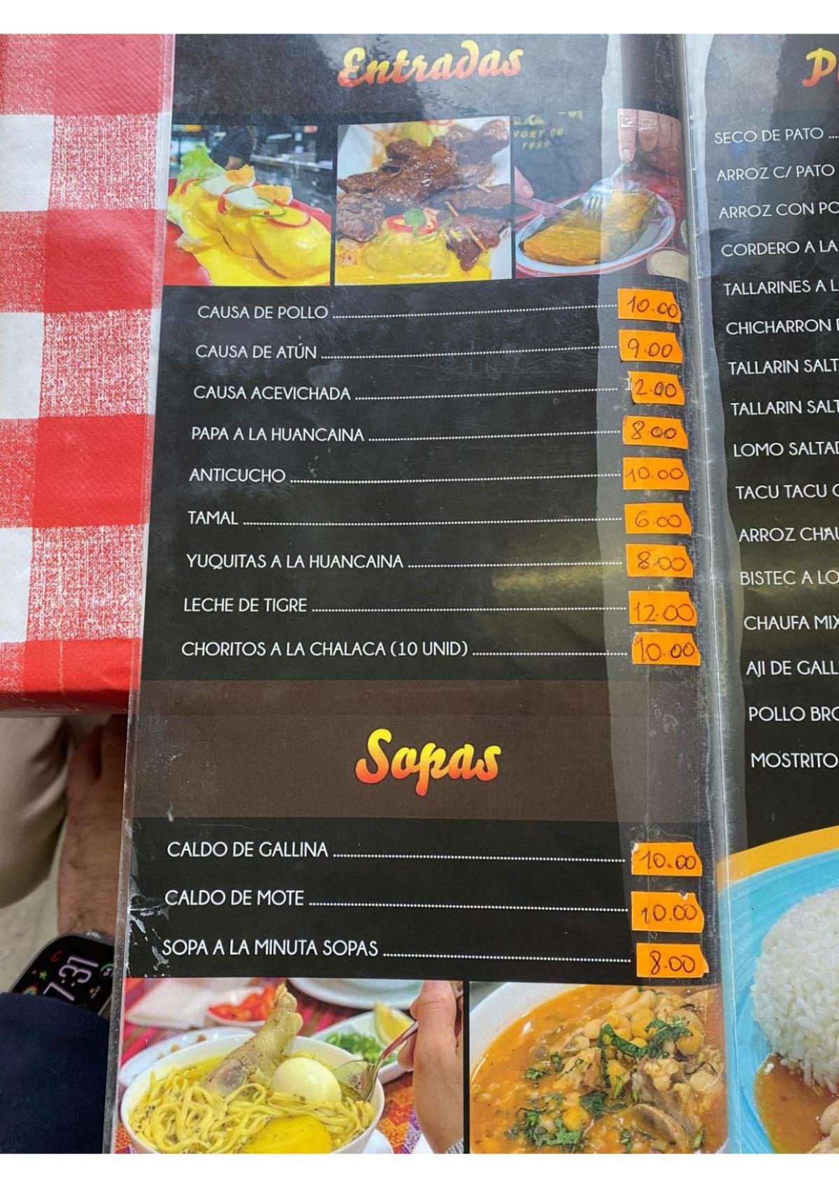 La norteñita menu