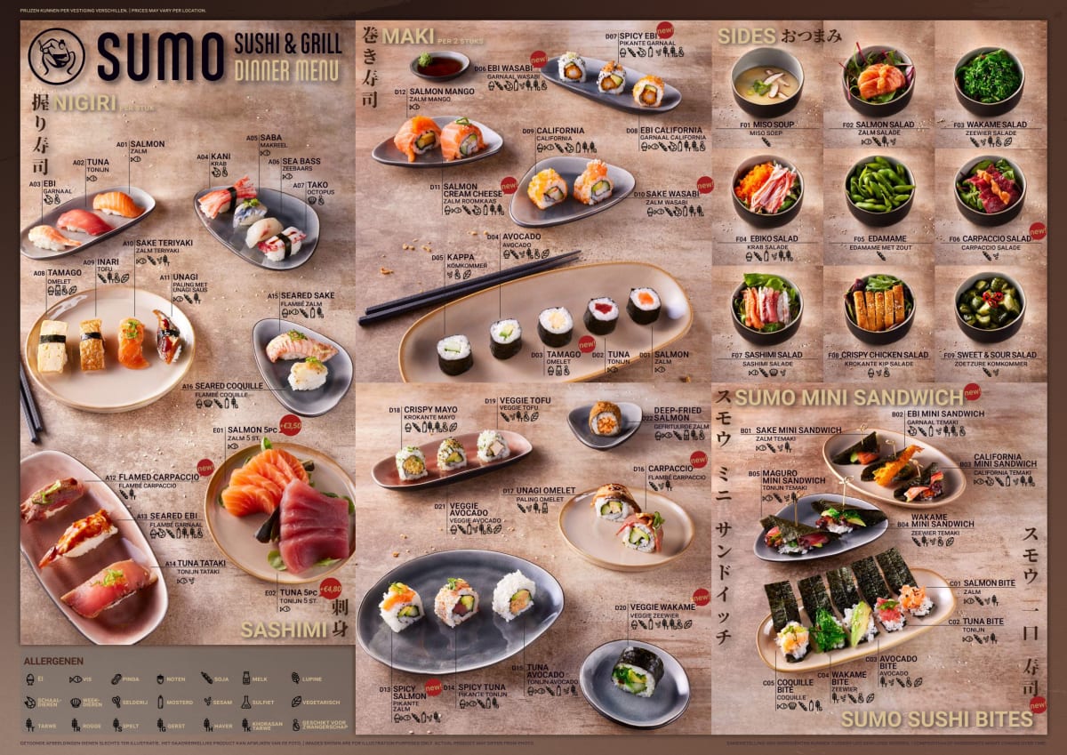 Sumo Leidseplein menu