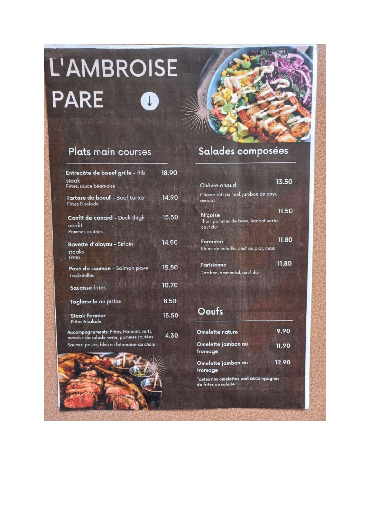 Ambroise Pare menu