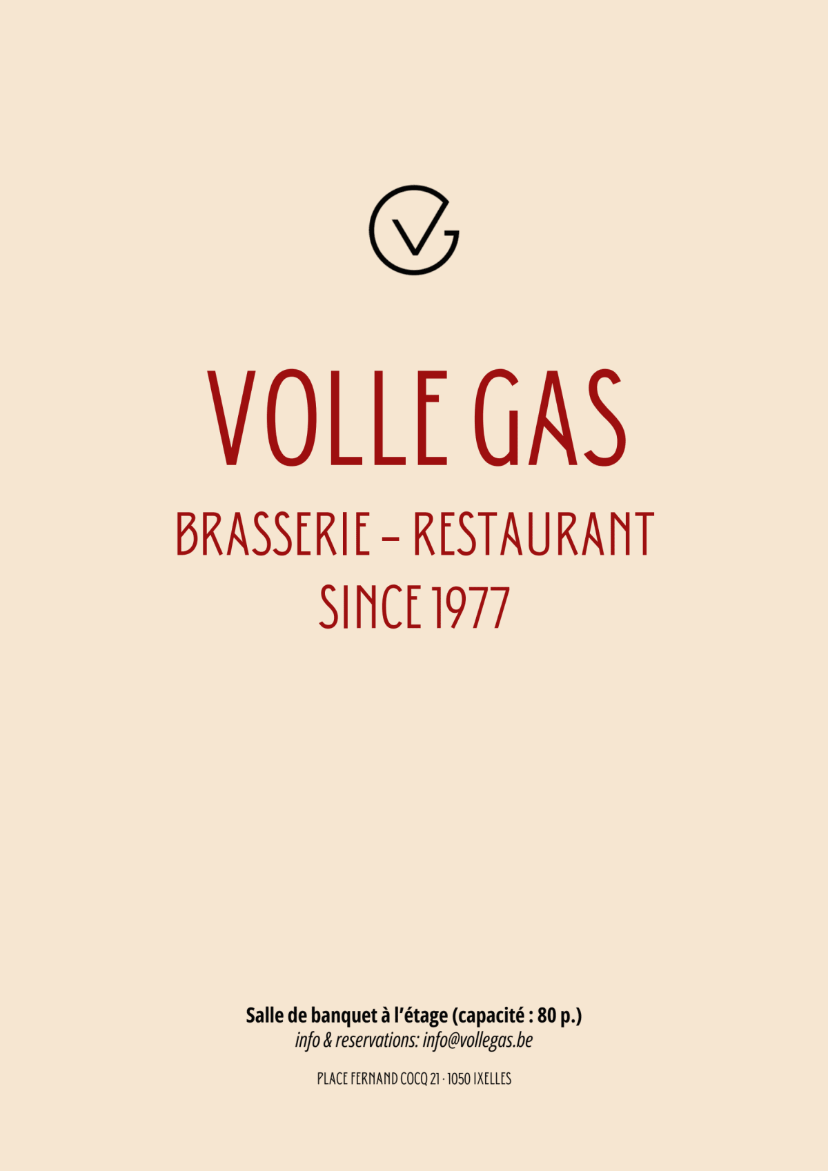 Volle Gas menu