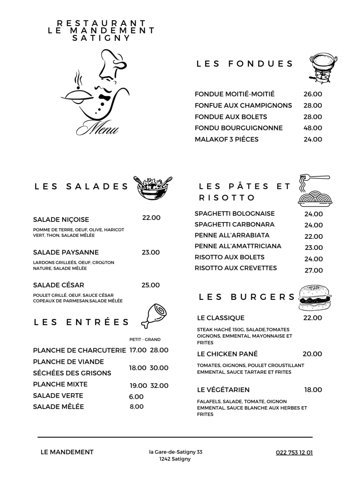 Le Mandement menu