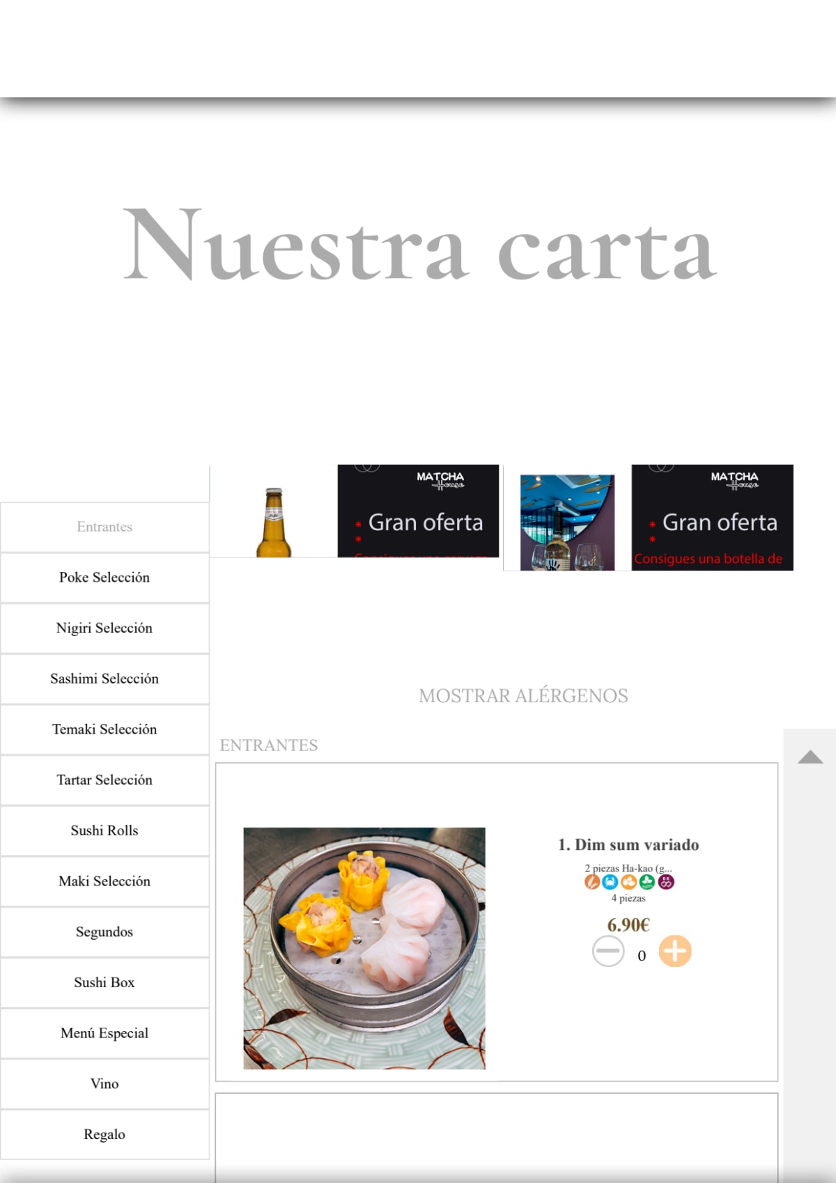 Matcha NUEVO menu