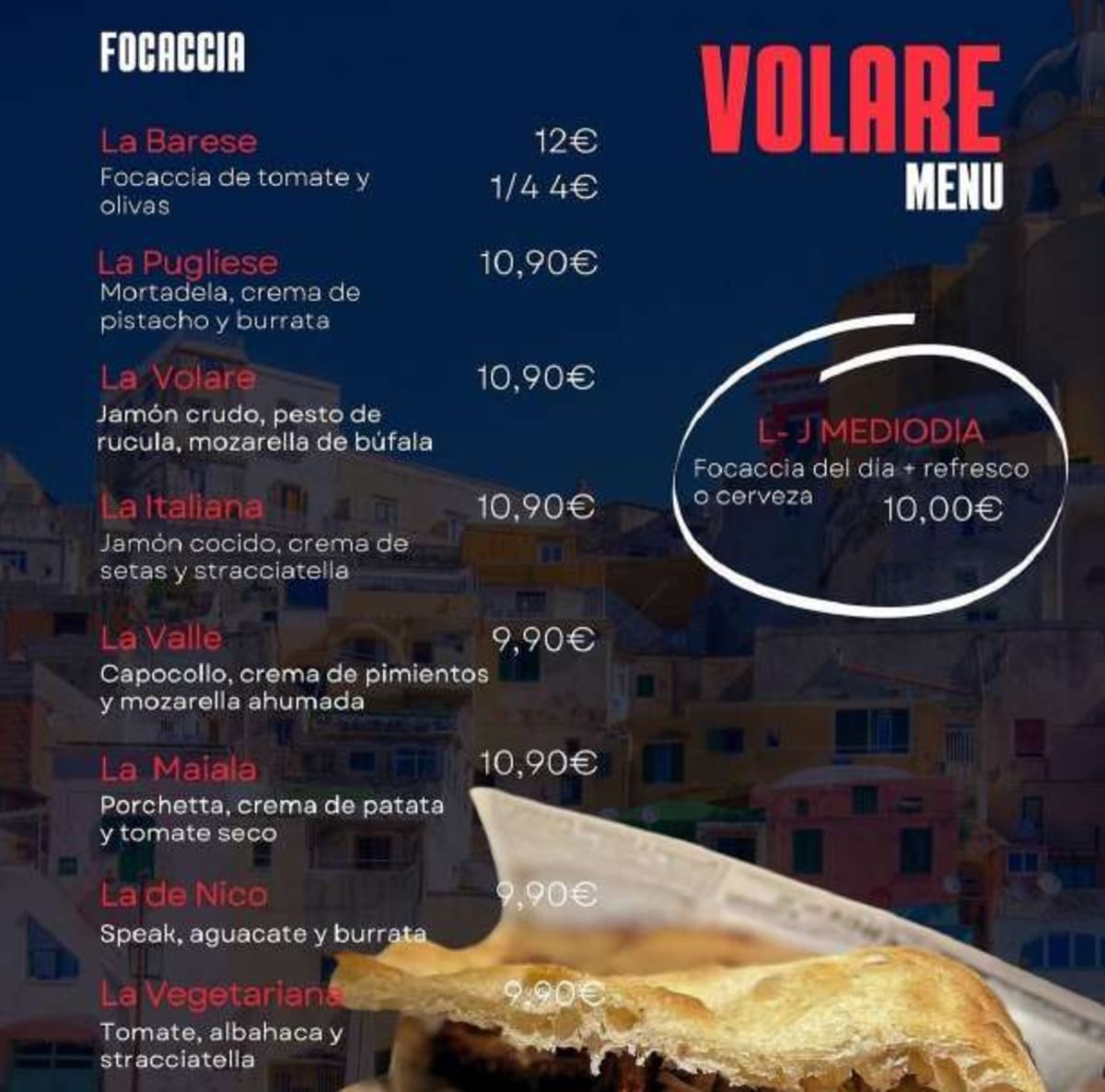 Menus 2024 Volare Gastrobar Focacceria in Valencia TheFork