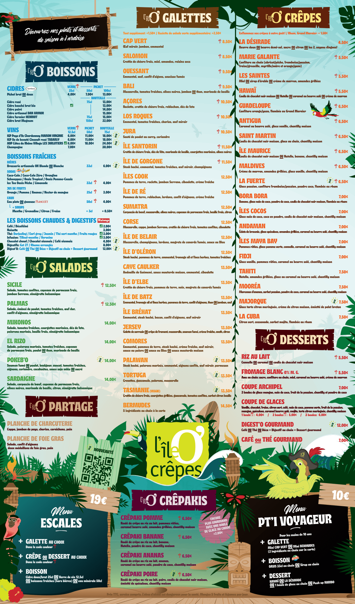 L'Ile O' Crêpes menu