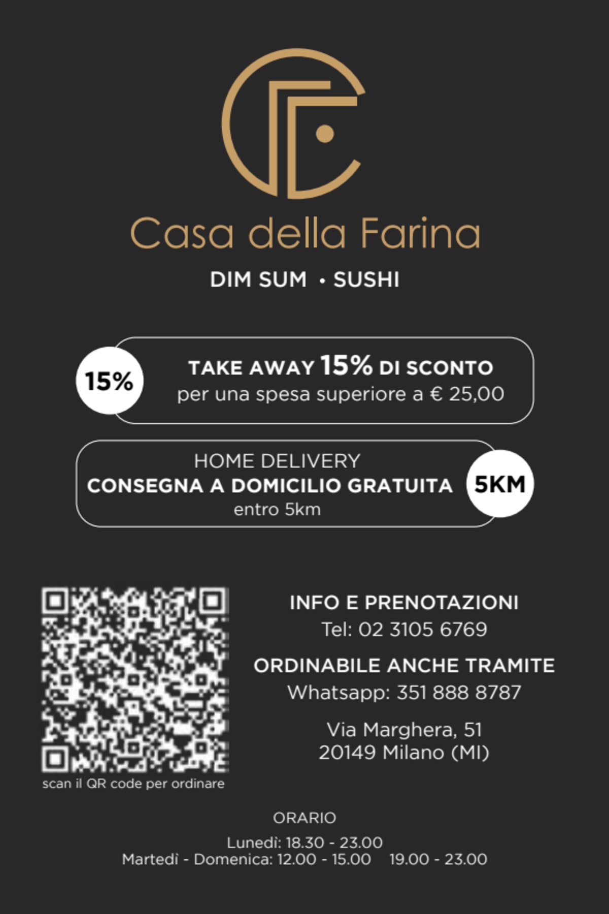 Casa della Farina Marghera menu