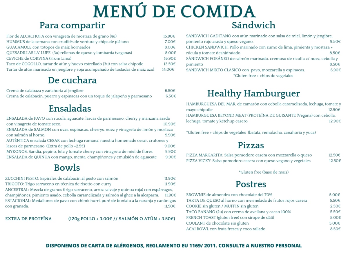 Brotes Madrid menu