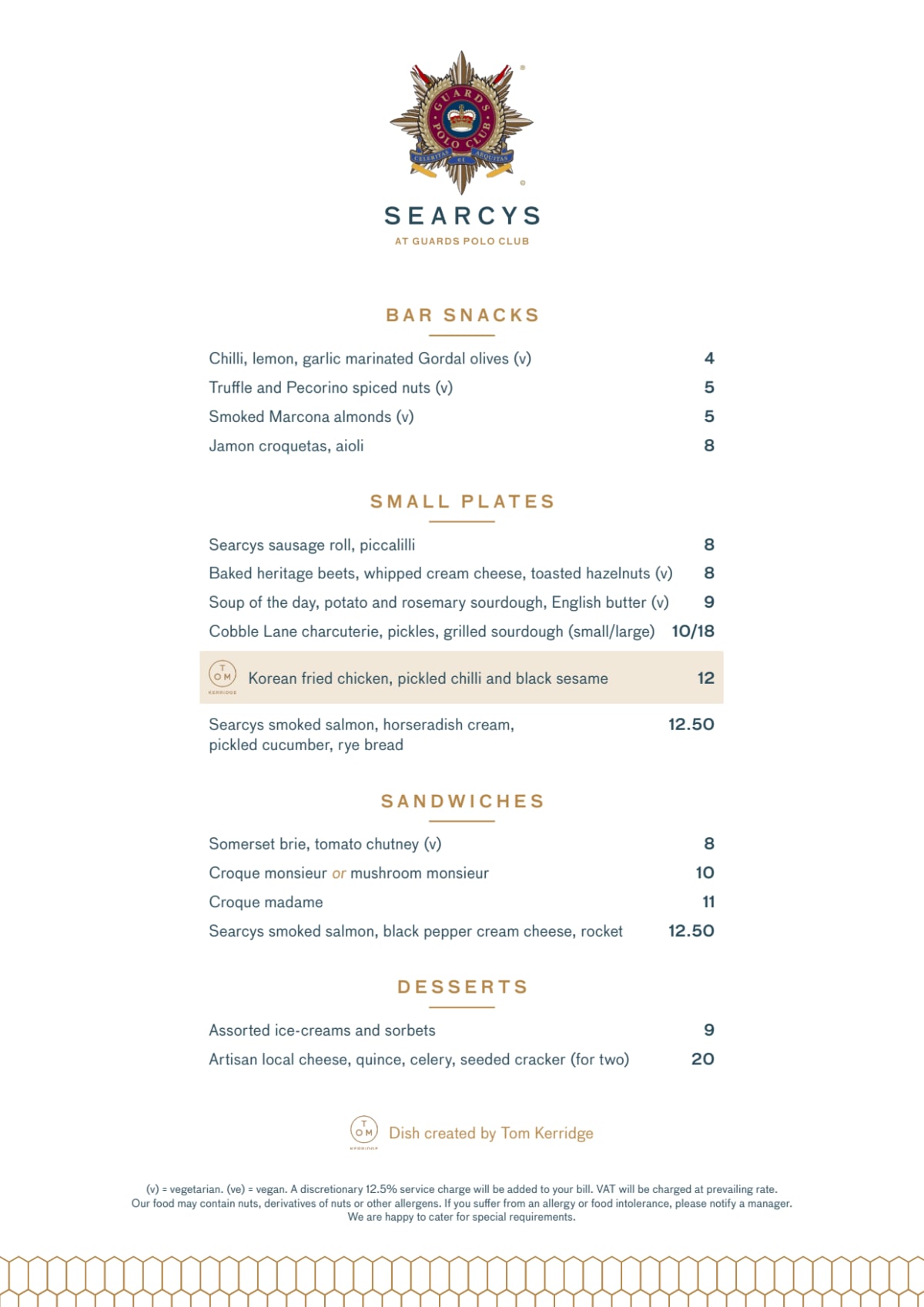 Menu 2024 Guards Polo Club in Egham TheFork